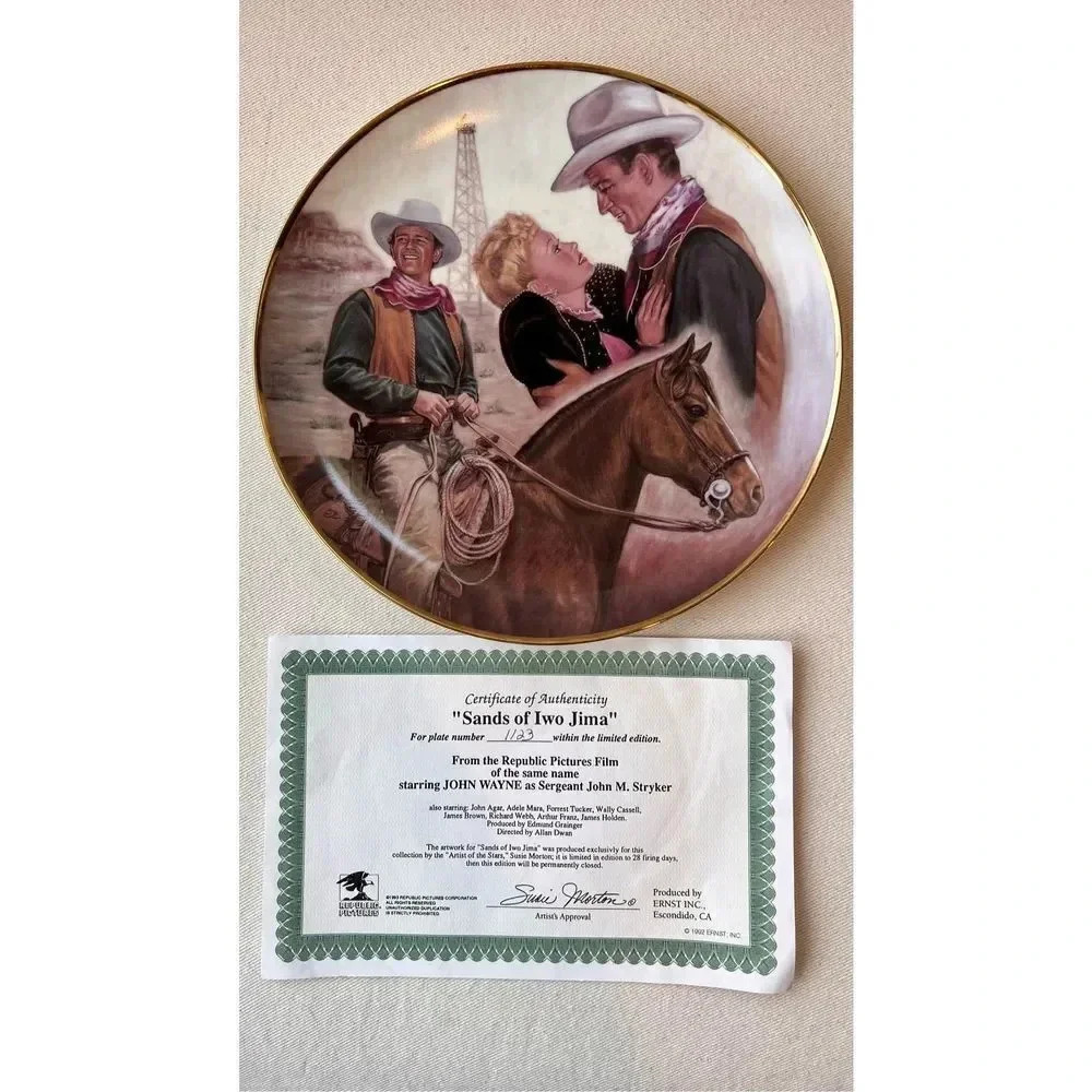 Republic Pictures‎ John Wayne Sands of Iwo Jima Limited Edition Collectors Plate